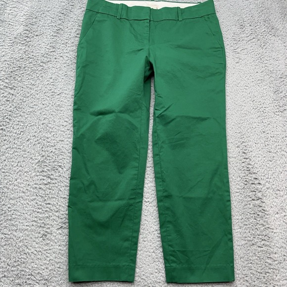 J Crew Cafe Capri Pants Lot of 2 Womens 4 Yellow & Green Stretch Chino Belt Loop - Picture 9 of 16